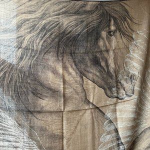 Hermes Cashmere and Silk Scarf - Pegasus - RARE